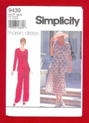 9439 2 PC BUTTON TIE DRESS, PANTSUIT,BROOMSTICK PATTERN 18-22